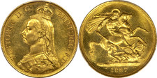 Great Britain 1887 Victoria Gold 2 Pounds PCGS MS-63