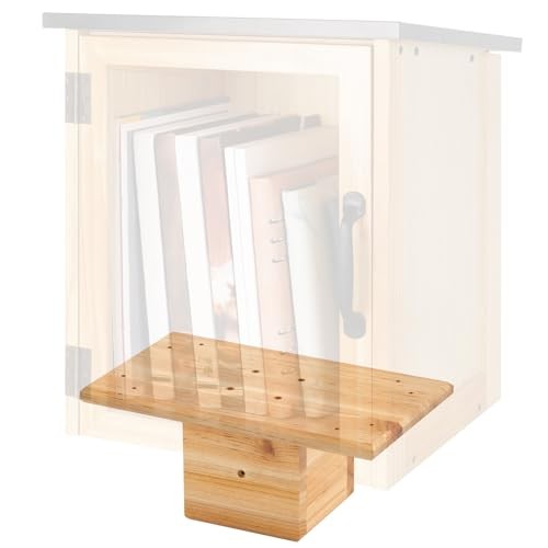 Outdoor Little Library Mount 14x8x5.91 Inch Stable Wood Storage Box Wood Color