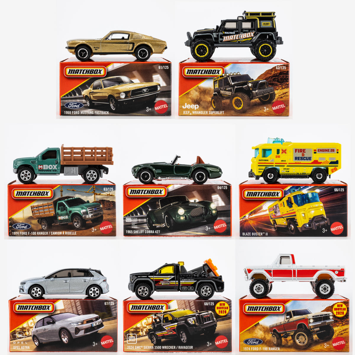 2026 Matchbox Power Grabs Mix 7 | All 8 Models | Ford Ranger | GMC