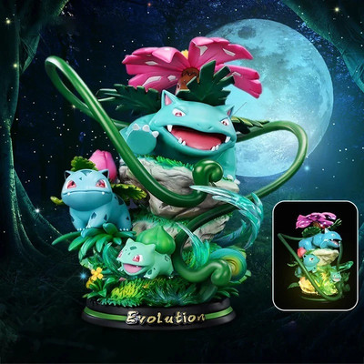 Squirtle Evolution Statue Figure Evolving LED Light Poke Anime Water Turtle
