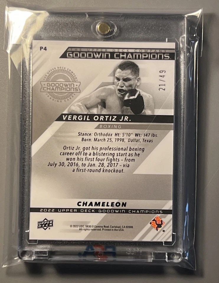 TARJETA VERGIL ORTIZ JR 🏆“LIMITADA” 2022✨ROOKIE✨!  #21/49 REFRACTOR “CAMALEÓN” Foto 2 de 3