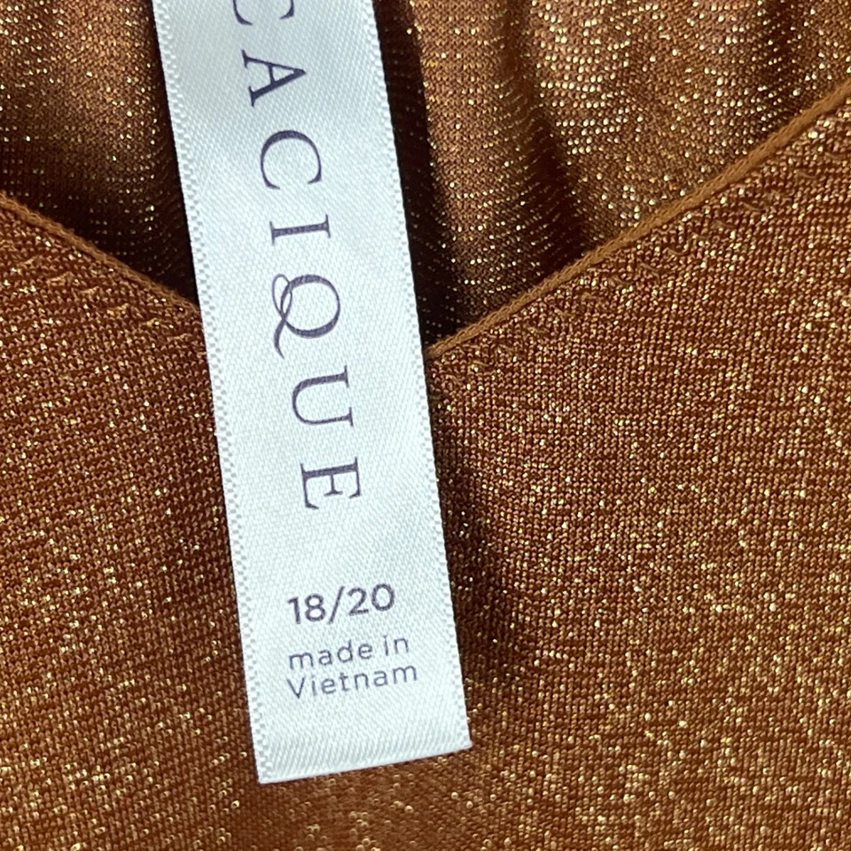 Blusa de dormir Cacique feminina 18 20 marrom cami regata gola V alça de espaguete cropped - Imagem 4 de 4