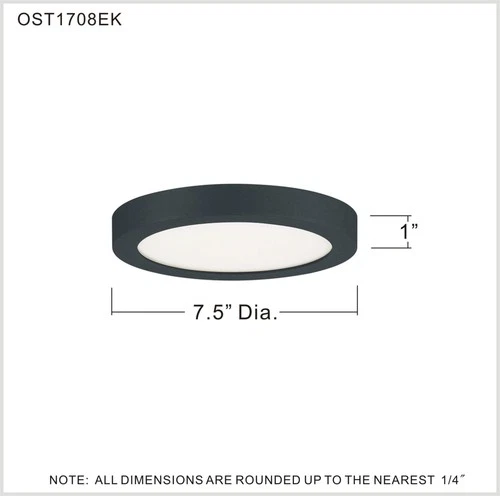 Quoizel OST1708 Outskirts 8"W LED Flush Mount Ceiling Fixture - Nickel - Picture 4 of 12