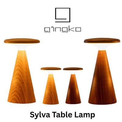Holz LED Tischlampe Gingko Sylva Farbwechsel Wiederaufladbar Schreibtischleuchte