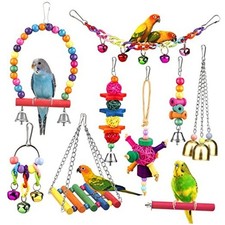 Bird Toys for Conures with Colorful Ladder Hammock Bird Cage Accerious Bird