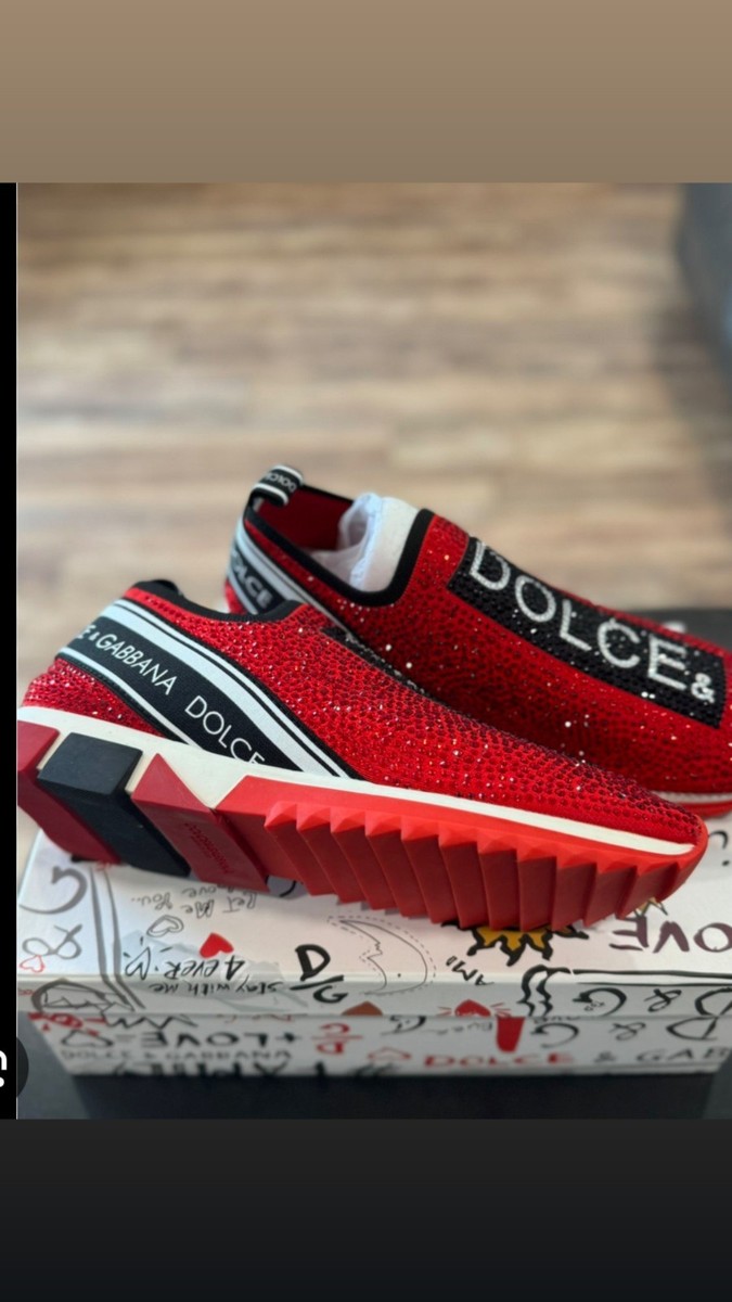 Dolce&Gabbana Sorrento Slip-On Comfort Sneakers Red Black Low Top