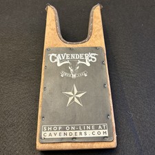 Cowboy Boot Jack Puller Wood Leather Trim Brown USA