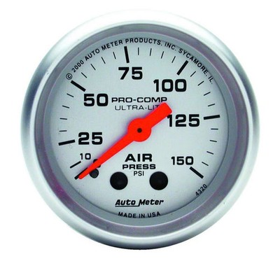 Autometer 4320 Ultra-Lite Air Pressure Gauge, 2-1/16'', 150 PSI, Mechanical