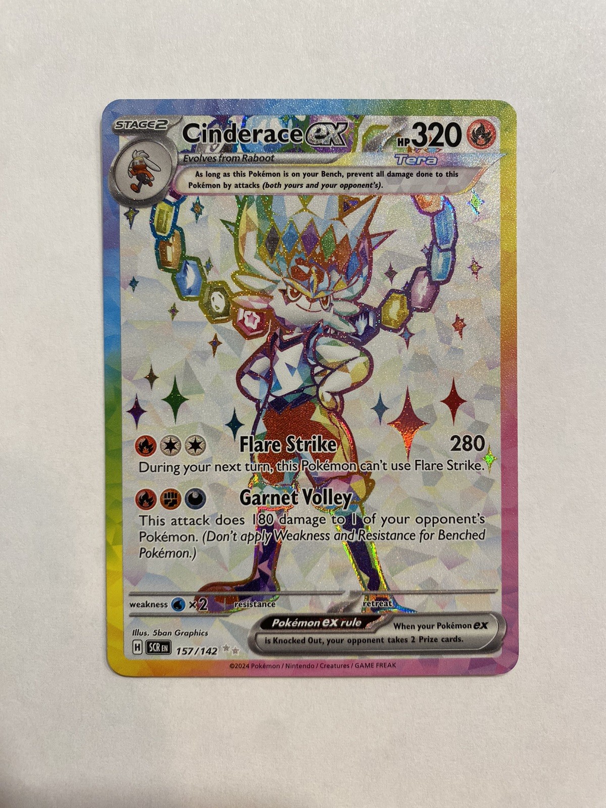 Cinderace ex 157/142 Scarlet & Violet: Stellar Crown Holo Full Art NM