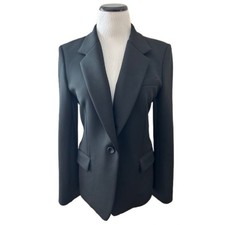 DKNY Womens Single-Button Tailored Notch Lapel Blazer Black Size 8.