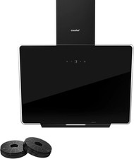 Cappa Aspirante 60 Cm ANGJ64B-60 Vetro Temperato Cappa Cucina Con Touch Screen, 