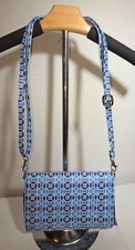 RFID Anti Theft Travel Purse blue multicolored Crossbody purse wallet
