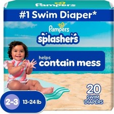 Pampers Splashers Swim Diapers, Size 2-3, 20 Count - Leak-Proof  Comfortable