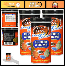 Freeze Dried Blood Worms 3 Pack 0.96oz - High Protein Fish Food, Aquarium Trea