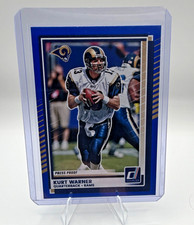 Panini 2023 Donruss Kurt Warner #32 Blue Press Proof Rams NFL Football Card