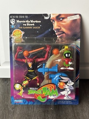 NEW SPACE JAM MARVIN THE MARTIAN VS NAWT with SLAMMIN  SAUCER FIGURE 1996
