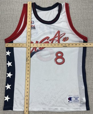Vintage USA Basketball Jersey Mens 48 White Pippen 8 Champion Made