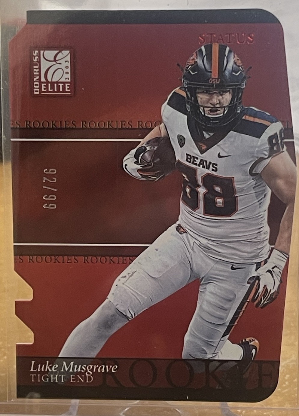 Luke Musgrave Panini Donruss Elite 2003 Elite Rookies #25 Status Die-Cut