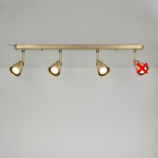 John Lewis Baldwin 4 Spotlight Ceiling Bar - Antique Brass (Missing Shade)
