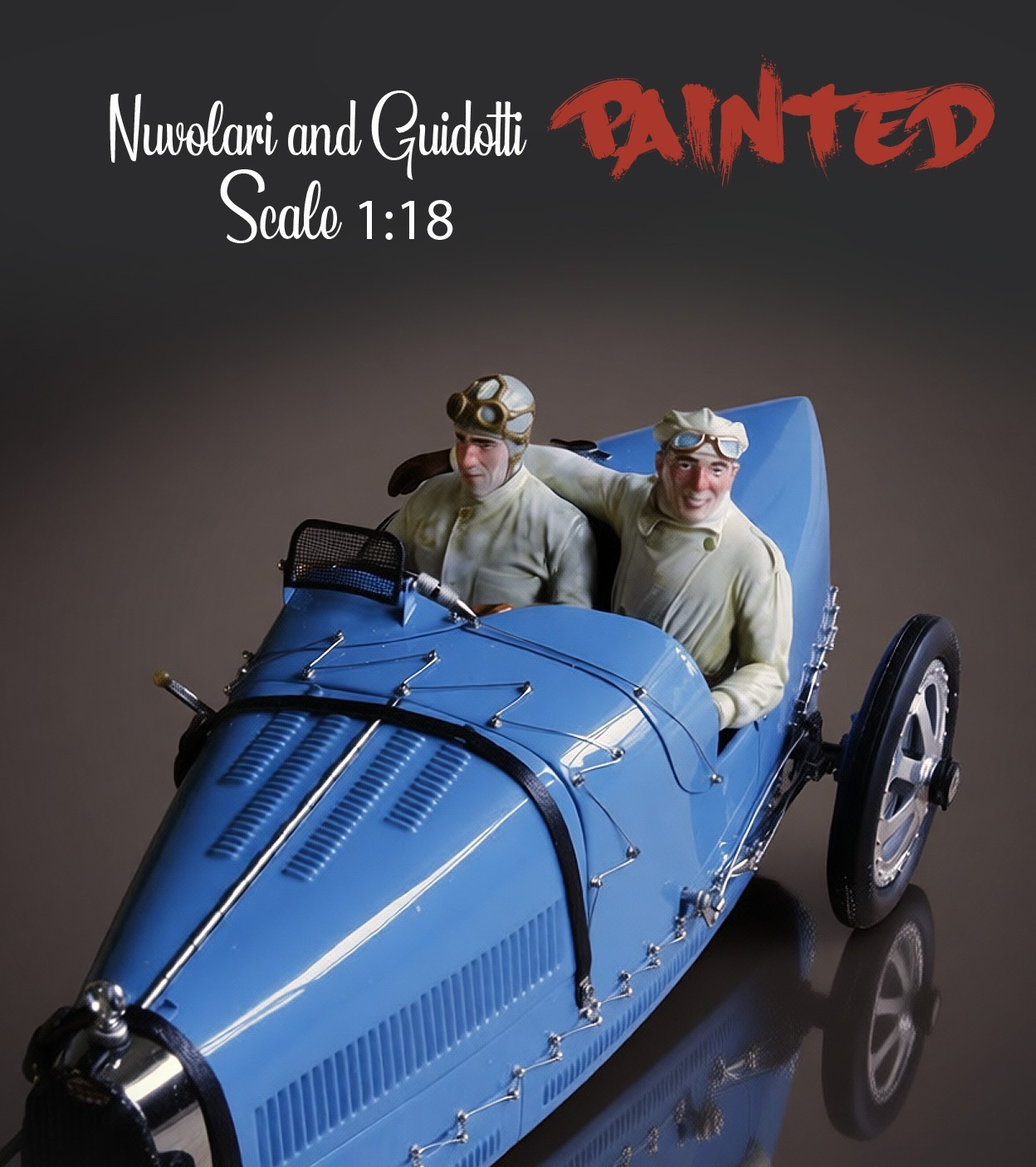 Figurines pilotes Bugatti Type 35 1/18 peintes à la main pour miniatures Retromodels