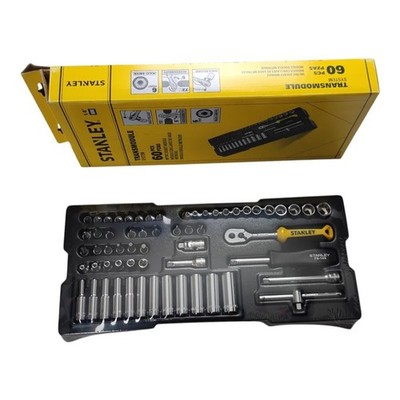 Stanley 1/4'' Steckschlüsselset   60-teilig   Ratsche & Nüsse   Werkzeug Set