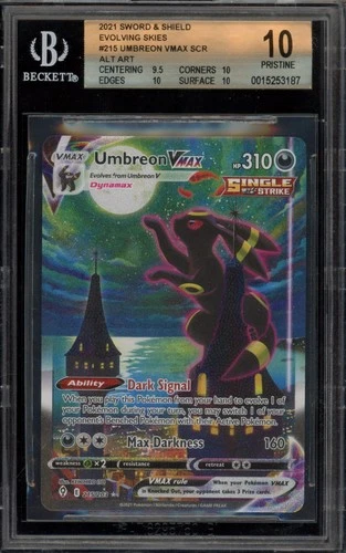 Pokemon Umbreon VMAX Evolving Skies Secret Rare Alt Art #215 BGS 10 Pristine