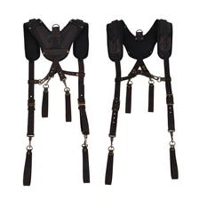 Padded Tool Belt Suspenders Adjustable Work Suspenders with 4 Detachable D-Loops