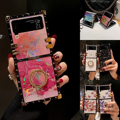 Luxury Butterfly Flower Paint Ring Cover Case For Z Flip 4 3 5G - 第 2/33 張圖片