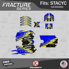 Graphics Kit for STACYC 16E Brushed Electric Bike Fracture-blue