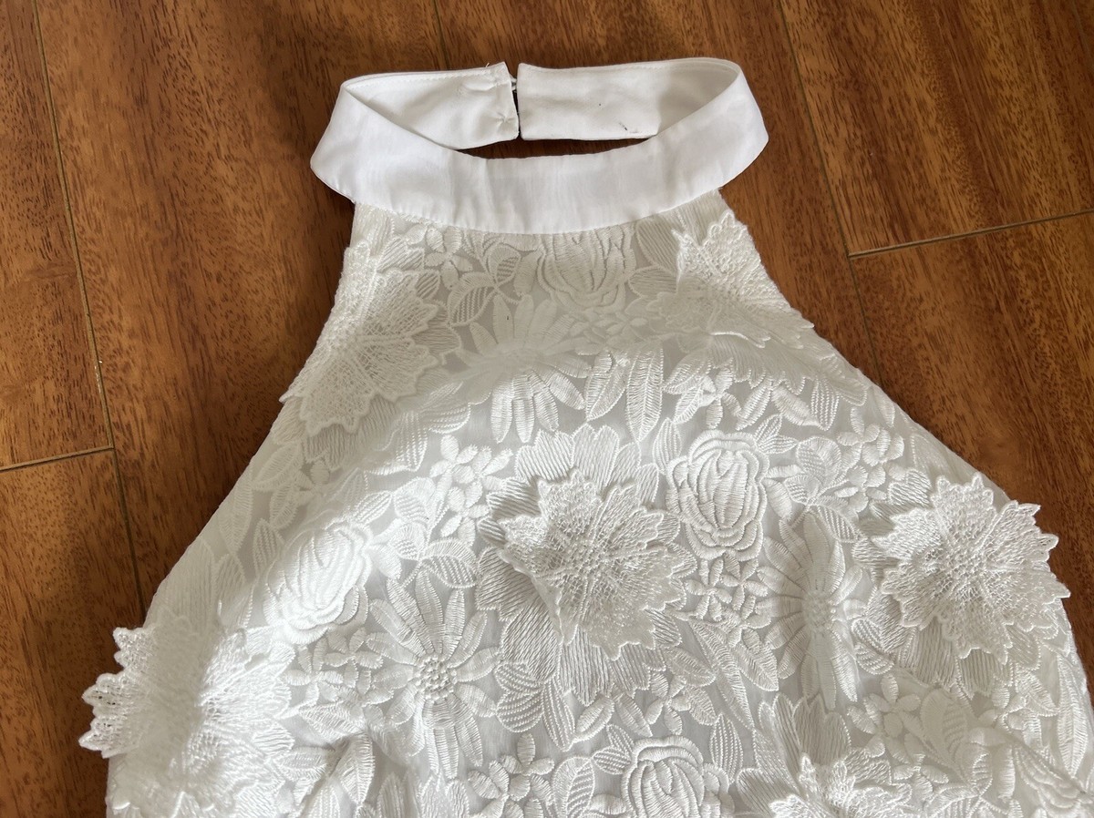indian white dress White Print Plunge Neckline Gown