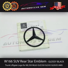For Mercedes W166 GLE & ML-Class Trunk Star Emblem Badge Gloss Black 1668170016