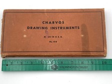 Drafting Set, CHARVOS No. 414 Drafting Set, 11 Pieces in Box USA Inter. School