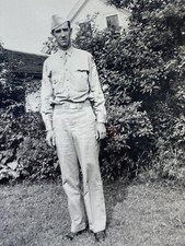 1943 Army Soldier In Uniform Photograph Picture WWII Vintage Photo
