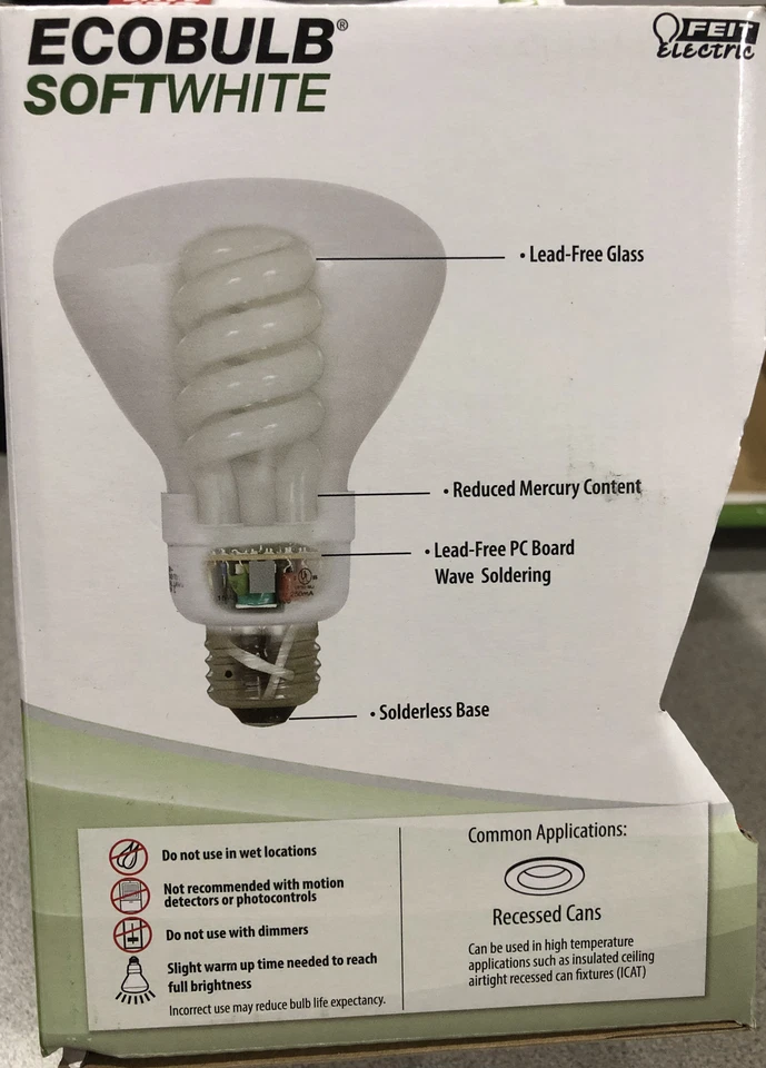 Feit ECOBULB 23W / 90W 120V PAR38 Soft White CFL Flood ESL23R40H/ECO - Image 2 of 2