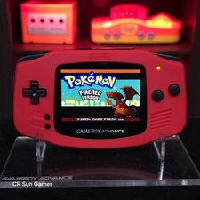 Red Game Boy Advance GBA Console with iPS V5 Backlight Backlit LCD MOD Console