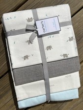 Carters 4 Receiving Baby Blankets Elephant Bird Graphic Stripes Cotton New