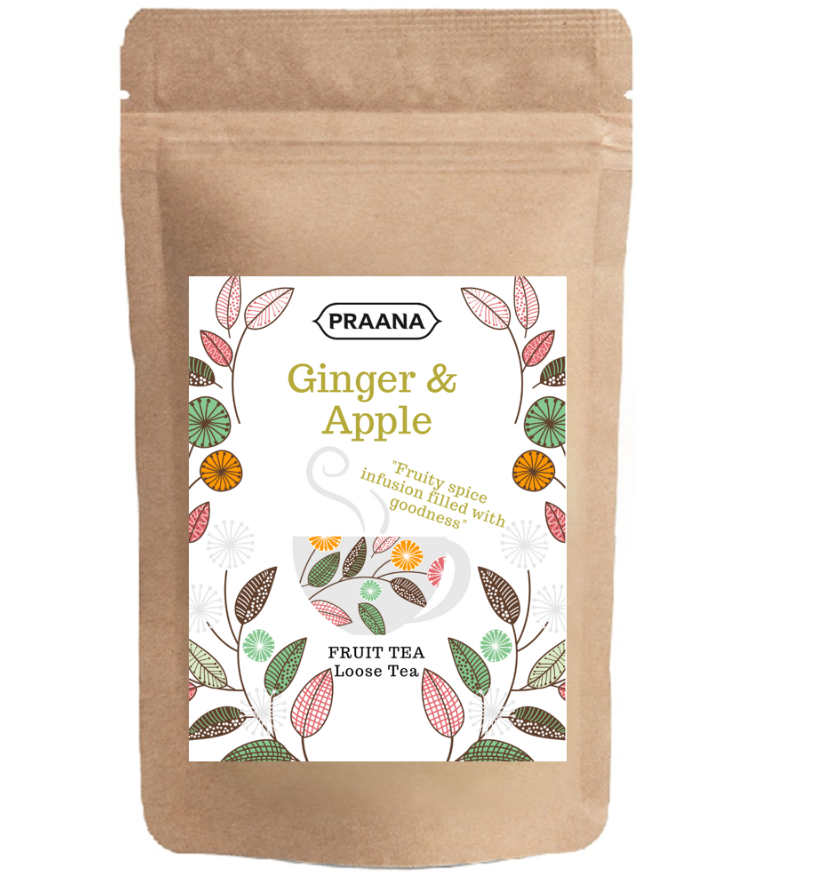 PRAANA TEA - Hot Ginger & Apple Fruit Tea - Catering Pack 500 g