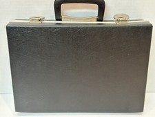 Vintage 30 Cassette Tape Briefcase Storage Case Holder Black.