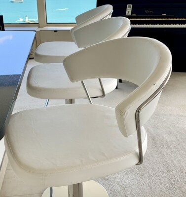 Luxury Callagaris White Leather Counter stools/ Barstools  MADE IN ITALY