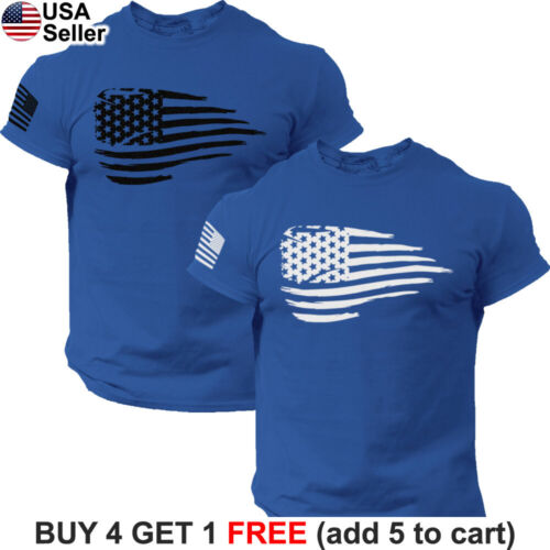 Camiseta Bandera de Estados Unidos Orgullo Americano Patriótico Político Angustiado Hombres BAM01 - Imagen 11 de 20