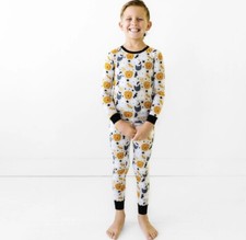 Little Sleepies   Halloween BOO CREW Ghost Pumpkin Pajama PJ Set Size 9/10