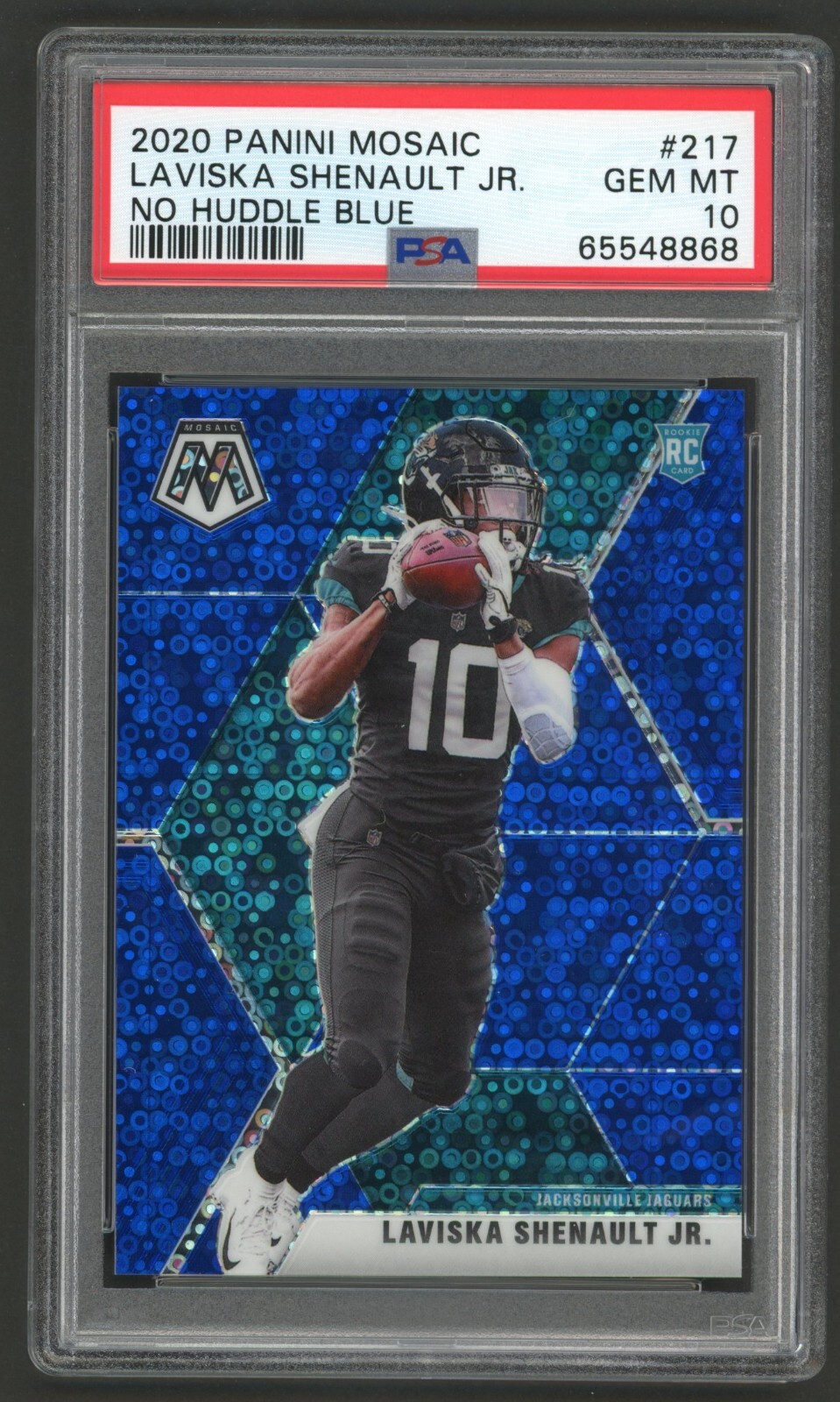 2020 Mosaic Laviska Shenault Jr Rookie RC No Huddle Blue /75 PSA 10 217