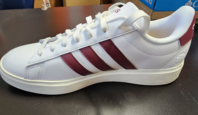 Adidas Grand Court 2.0 Cloudfoam Men’s/Youth  Size 6.5 Pre-owned White/Maroon adidas Grand Court 2.0 Cloudfoam Men main image 2