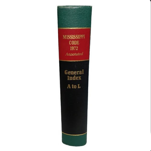 Mississippi Code 1972 Annotated General Index A to L Hardback Book - Picture 3 of 5