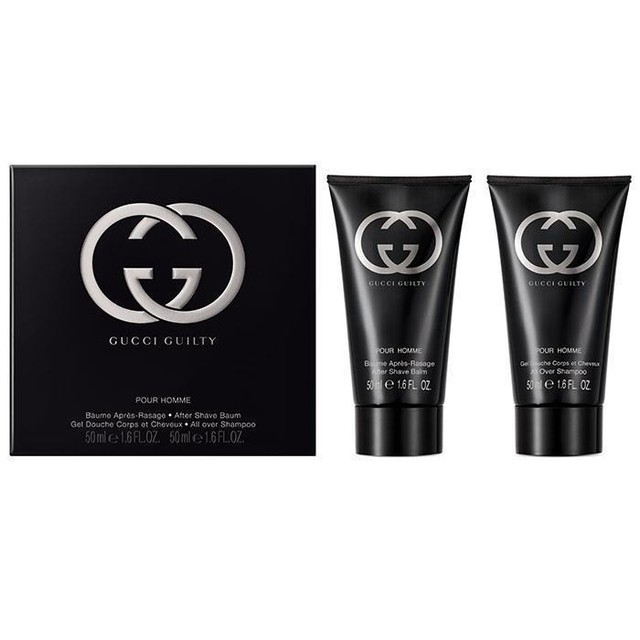 GUCCI GUILTY MEN GIFT SET 1.6oz AFTER SHAVE BALM & 1.6oz ALL OVER