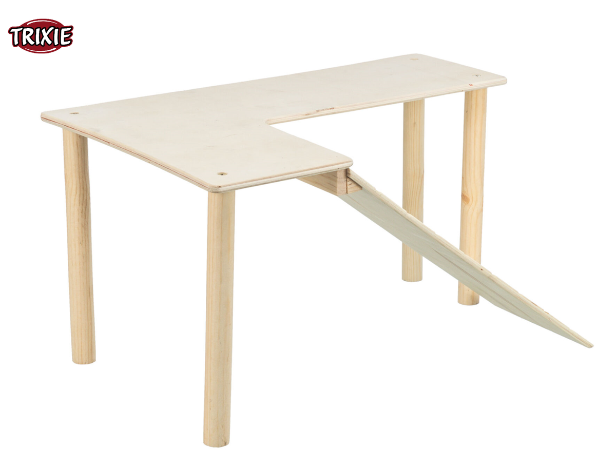 TRIXIE NATURAL WOODEN SMALL ANIMAL HAMSTER PLATFORM WITH RAMP 47 X 25 X 30CM - Main Image