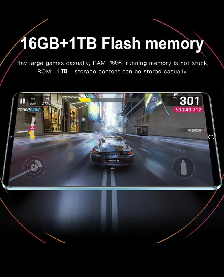 Tablette PC Android 13P 16GO RAM WIFI 5G Ecran HD MP3 GPS 1200MAH Batterie FR - Photo 4/4