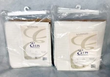 4 New ELLIS Curtain DOOR PANEL Shadow Stripe 1.5" Rod Pocket