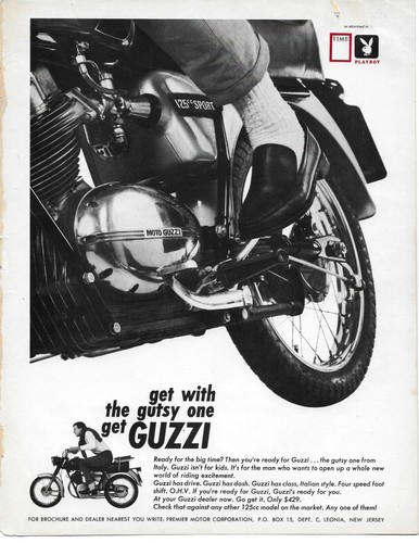 1966 Moto Guzzi 125 Sport Motorcycle Bike Original Print Ad