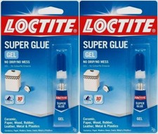 Loctite 235495 Clear Super Glue Gel 2-gram Tube - No mess/drip - 2 PACK